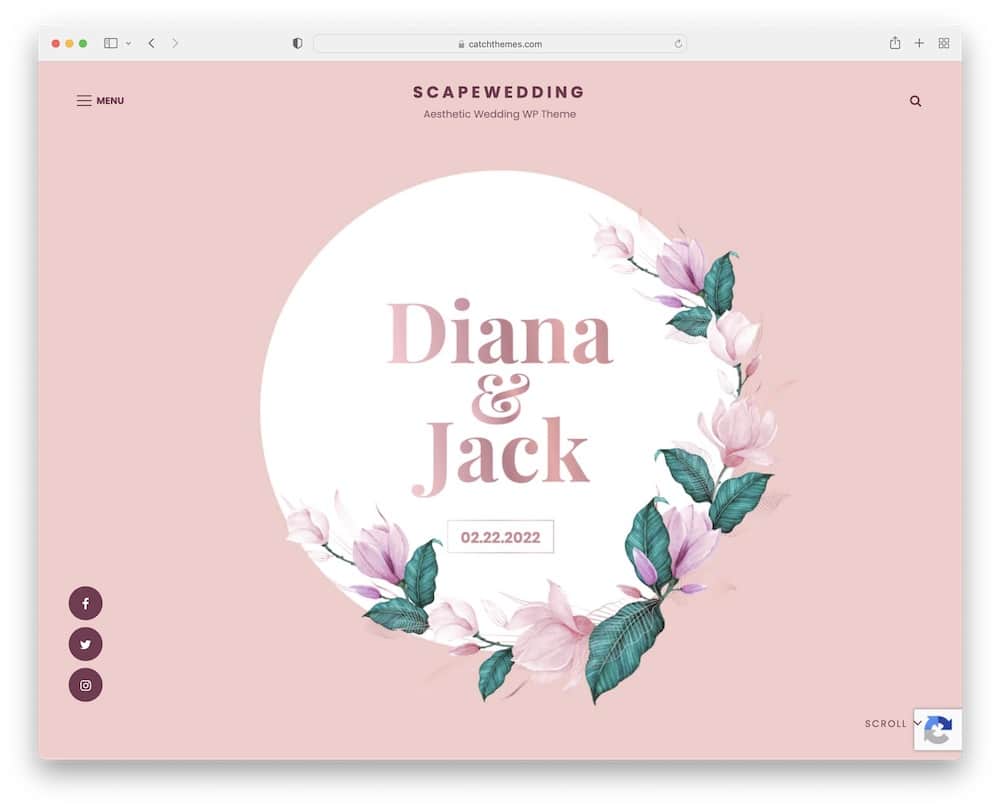 scapeshot free wordpress minimal wedding theme