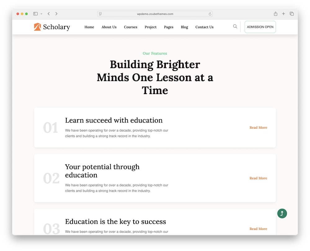scholary wordpress theme clean design