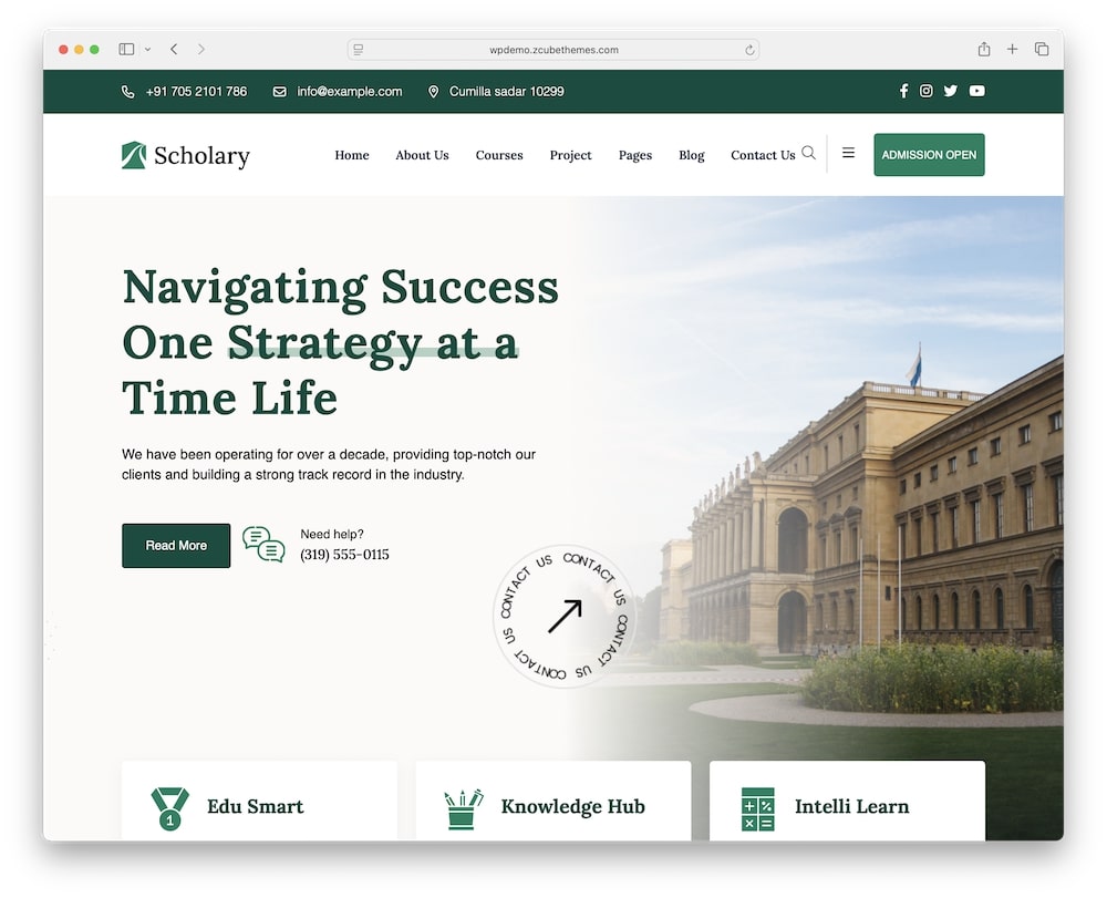 scholary wordpress theme test