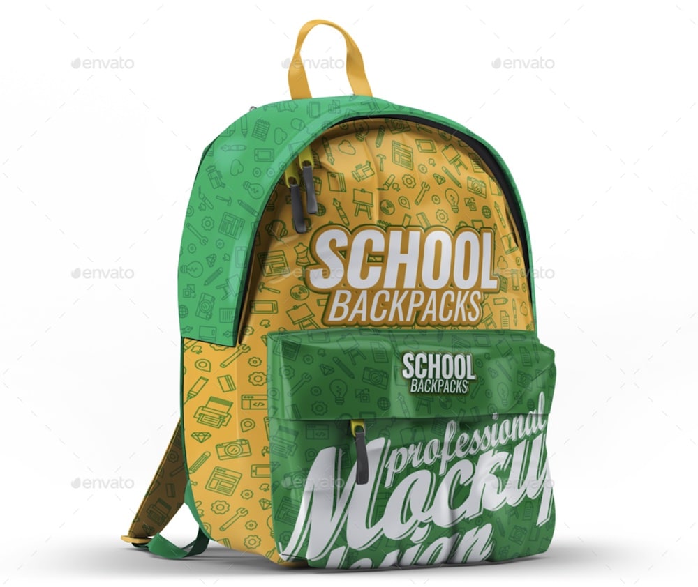 school backpack psd templates