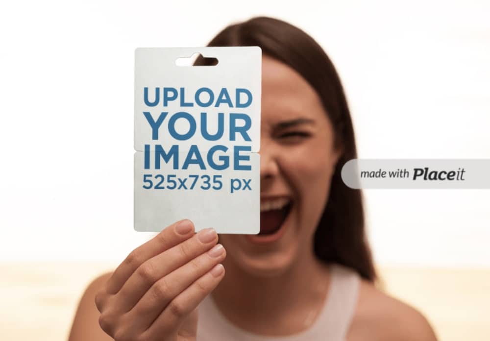 screaming girl with a gift card template