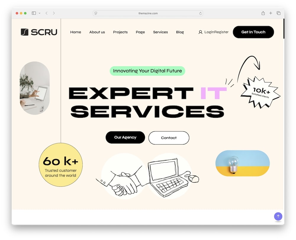 scru wordpress agency it tech saas theme
