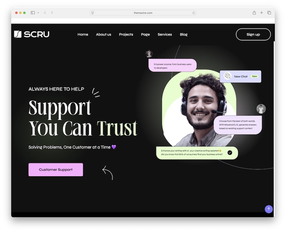 scru wordpress theme dark and light mode