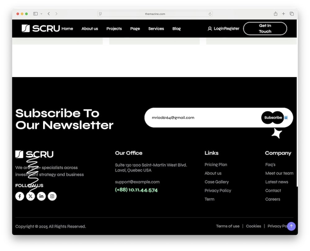 scru wordpress theme header and footer builder