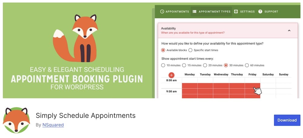 simply schedule appointments wp plugin