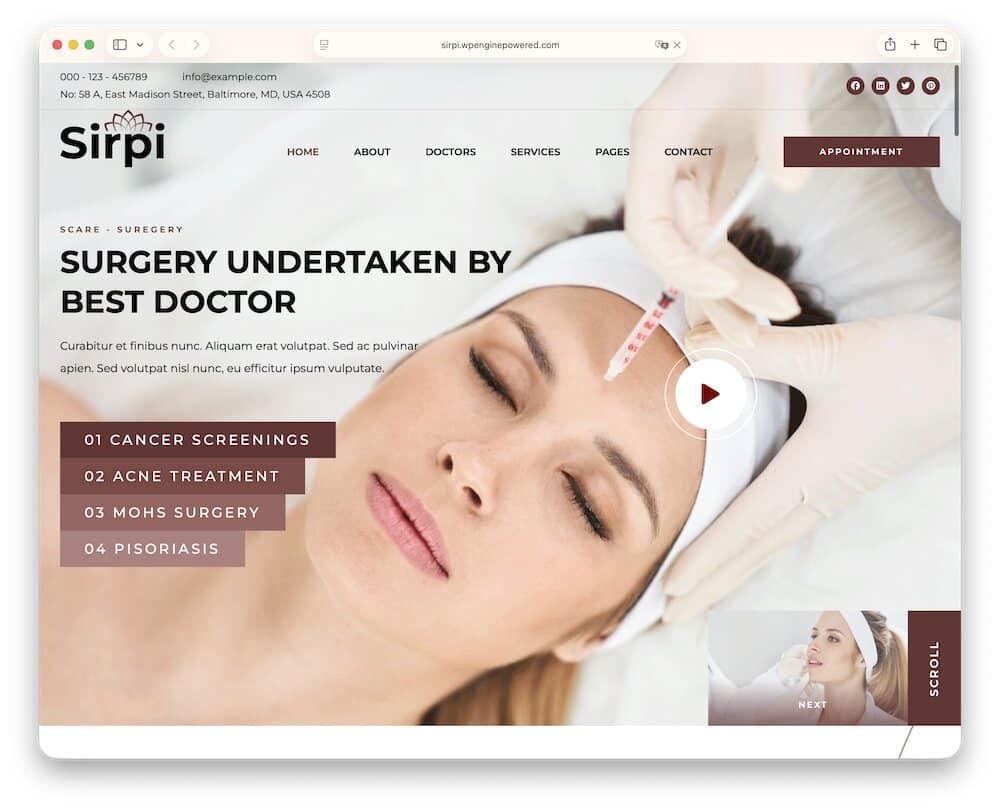 sirpi dermatology wordpress theme