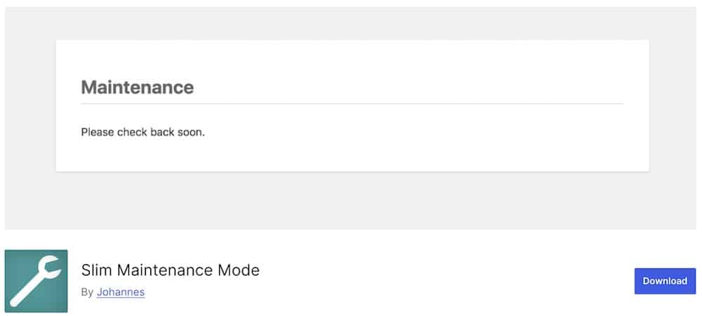 slim maintenance mode wordpress plugin