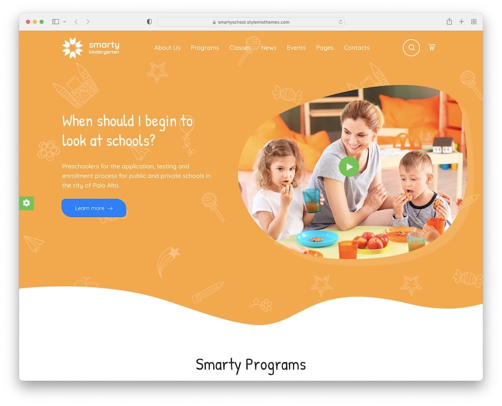 smarty wordpress kindergarten school theme