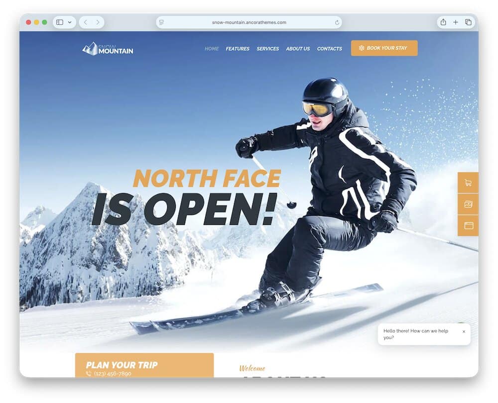 snow mountain ski snowboard wordpress theme