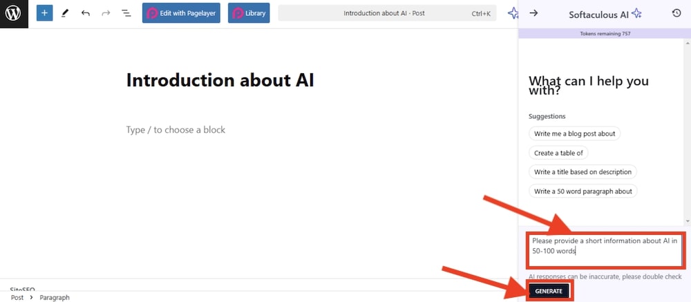 softwp ai powered content builder