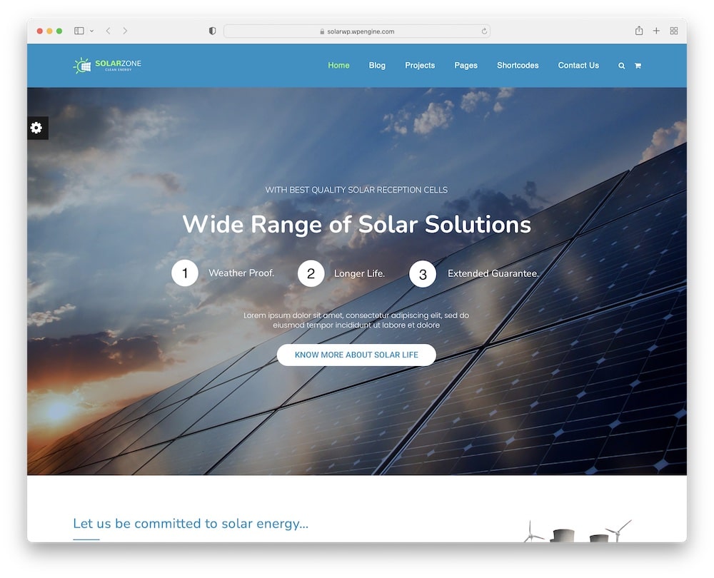 solar energy wordpress renewable energy theme