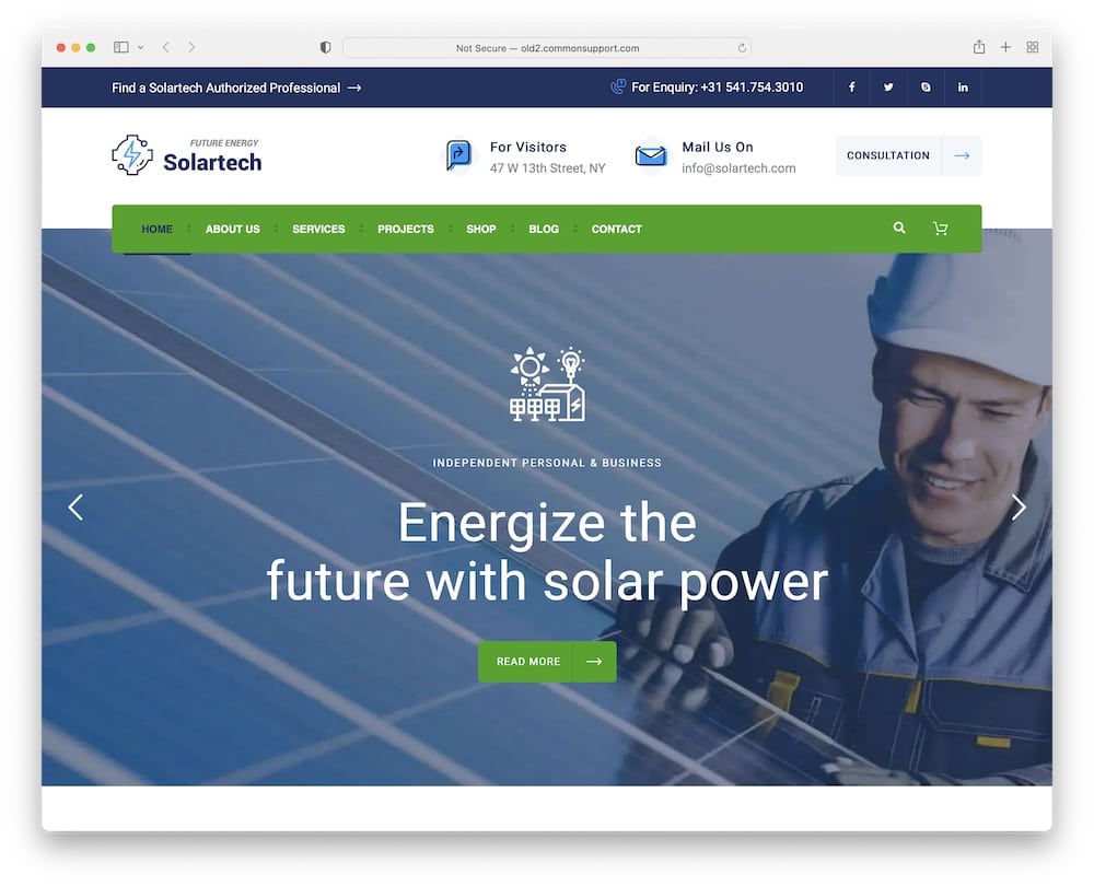 solar tech wordpress alternative energy theme