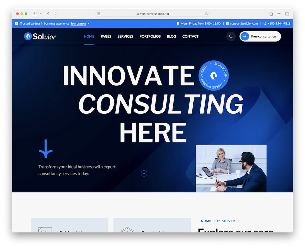 solvior wordpress theme test
