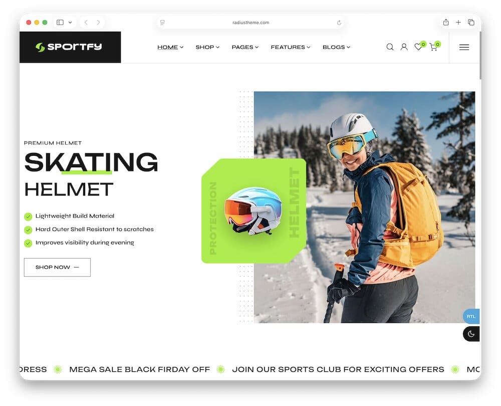 sportfy sports store wordpress theme