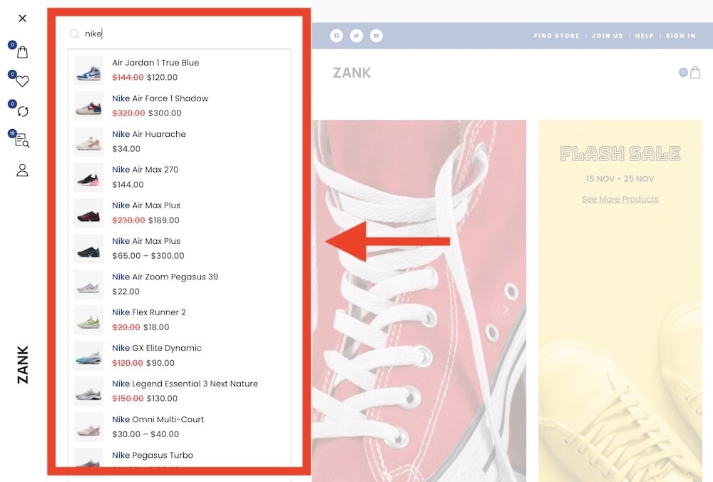 sports product search and smart filtering