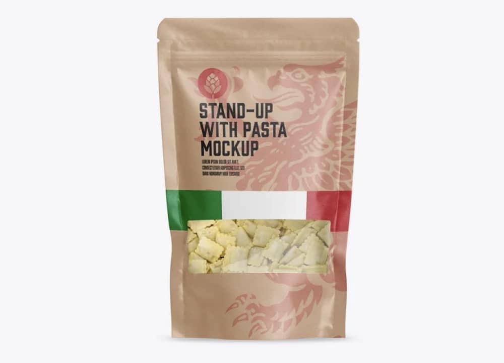 standing spaghetti packaging mockup
