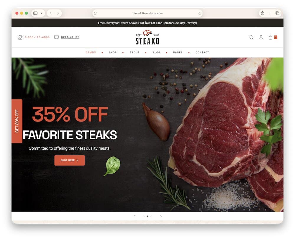 steako butcher shop wordpress theme