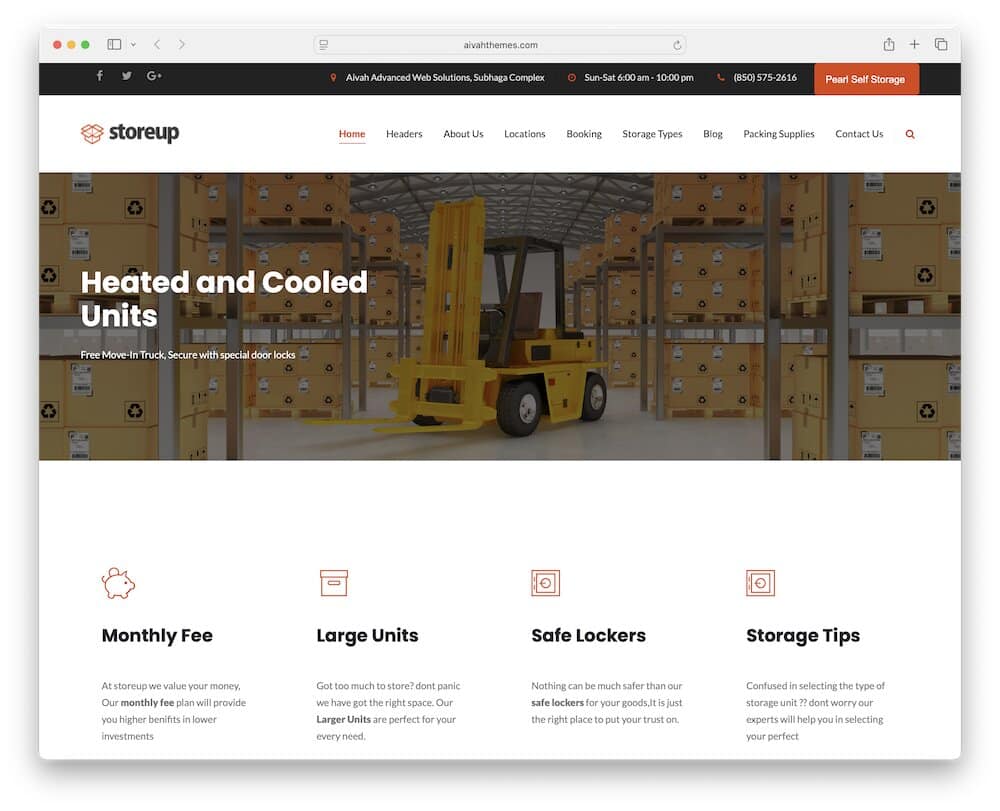 storeup self storage wordpress theme