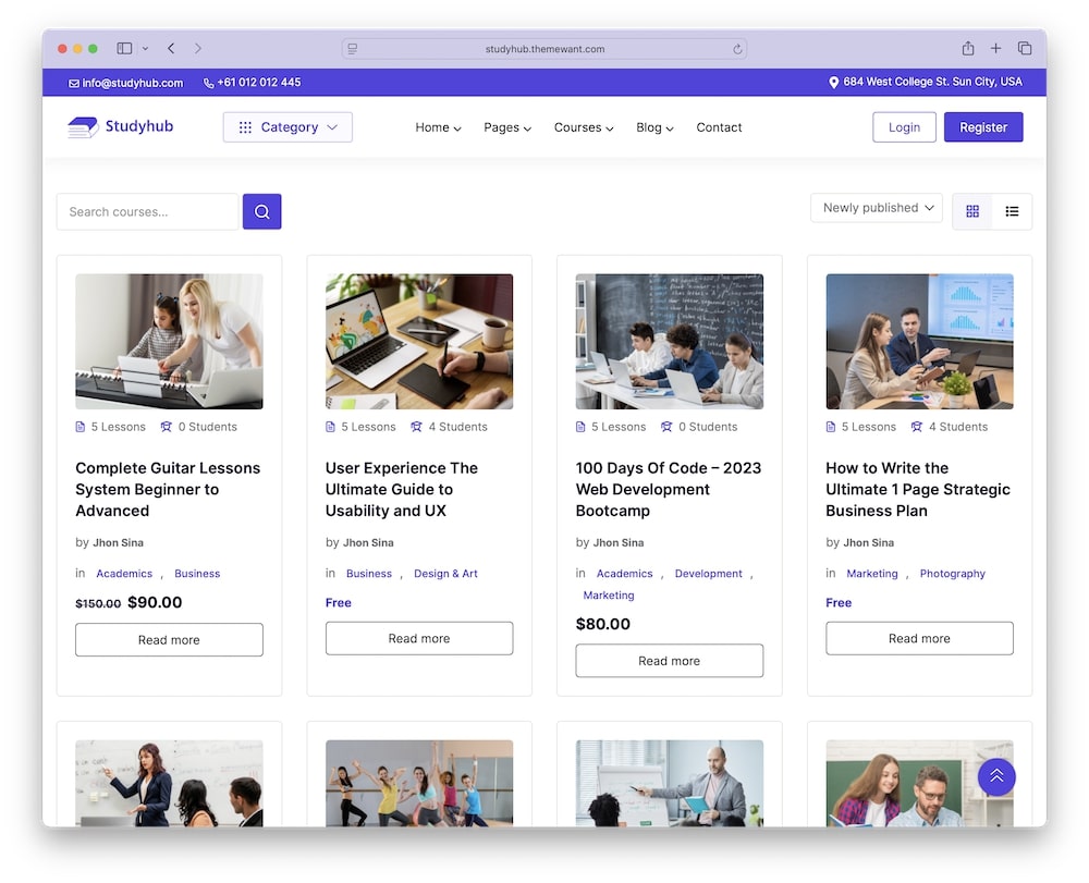 studyhub wordpress theme lms plugin compatibility