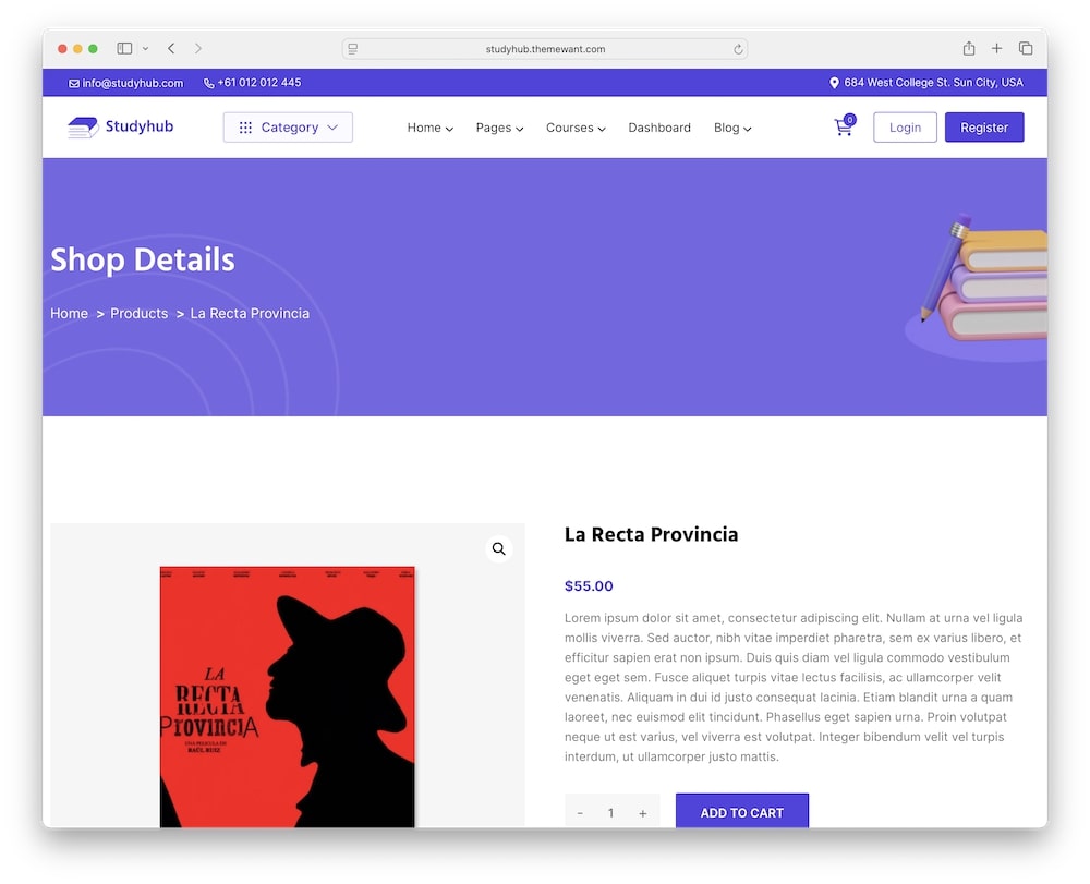 studyhub wordpress theme woocommerce integration