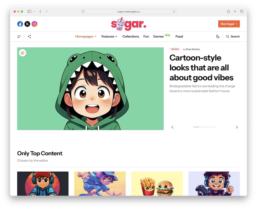 sugar wordpress theme one click demo import