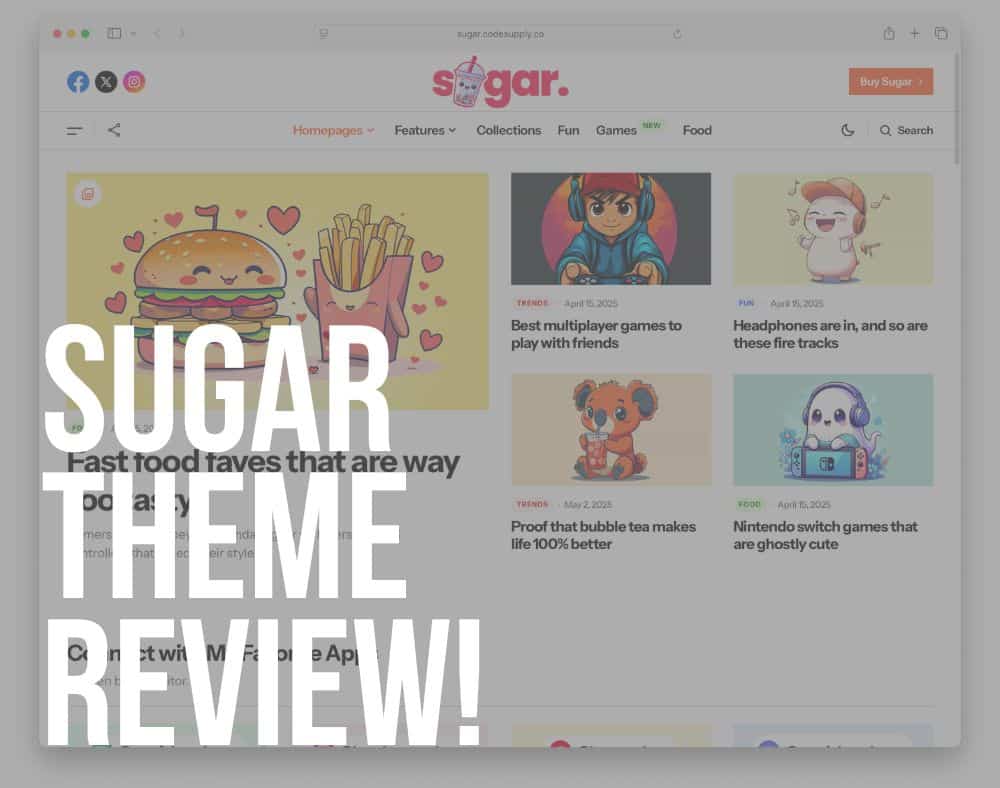 sugar wordpress personal blog theme review