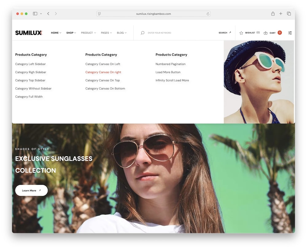 sumilux wordpress theme mega menu support