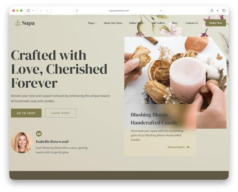 supa candle shop wordpress theme