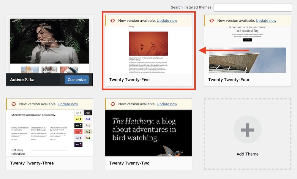 switch to a default wordpress theme to fix the error