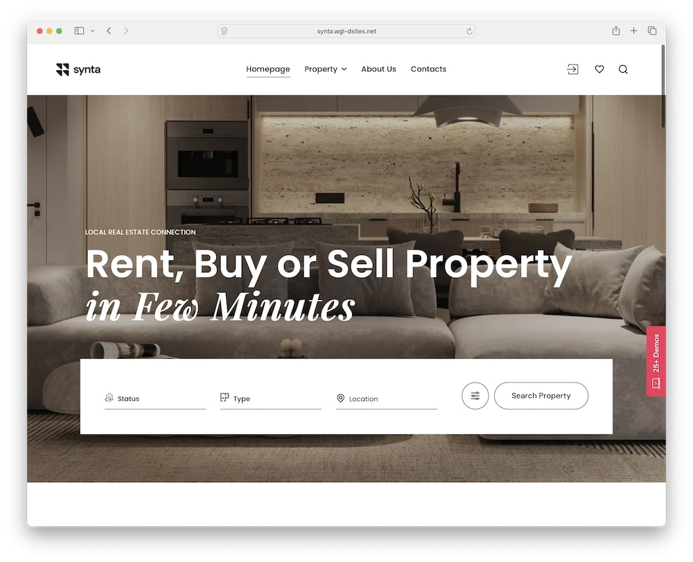 synta wordpress theme react powered real estate plugin