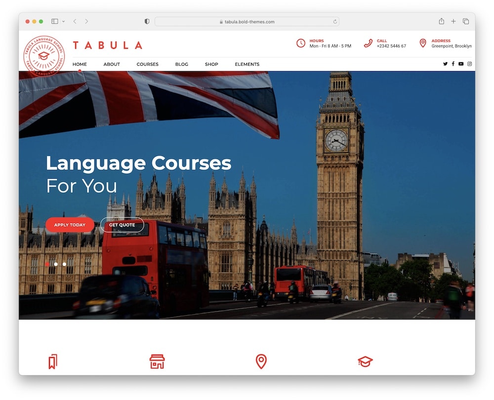 tabula language school theme