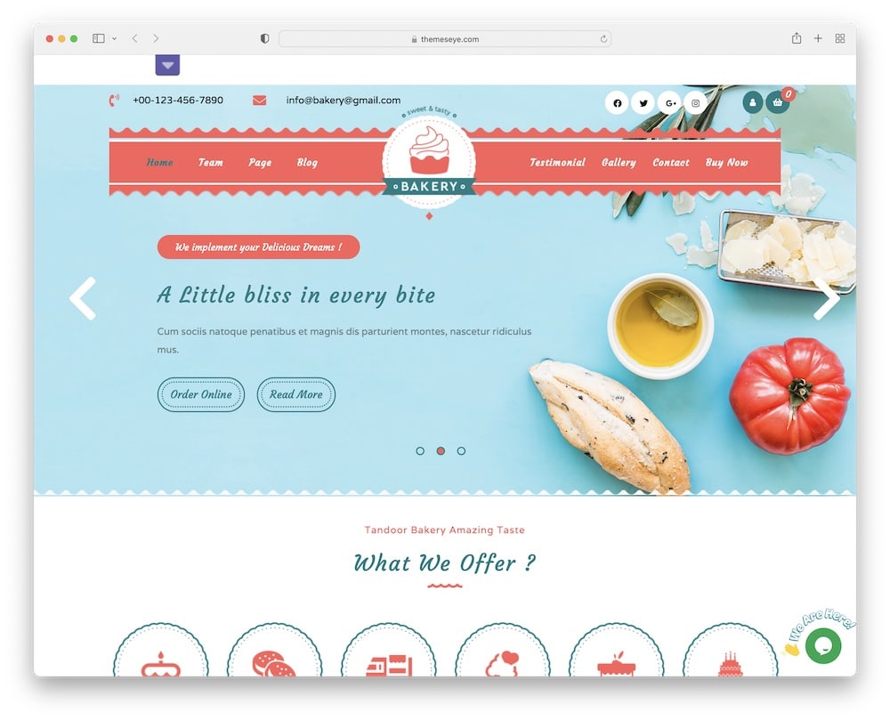 tanawul bakery free wordpress theme