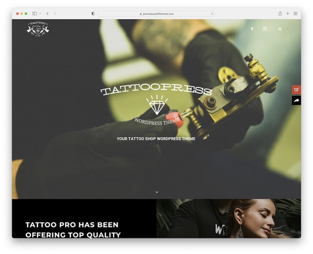 tattoopress tattoo artist wordpress theme