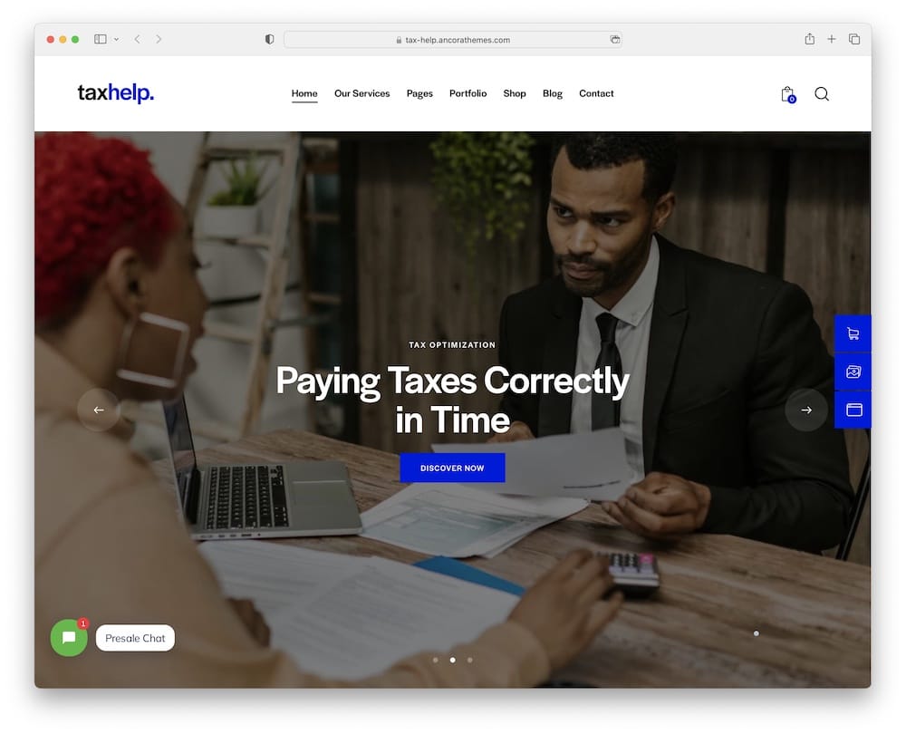 tax help accounting adviser wordpress theme