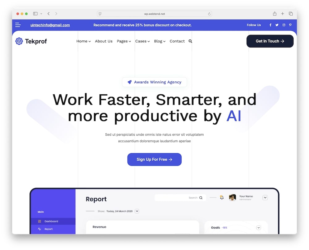 tekprof wordpress it solutions technology theme