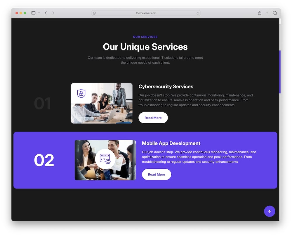 tekz wordpress theme service showcase