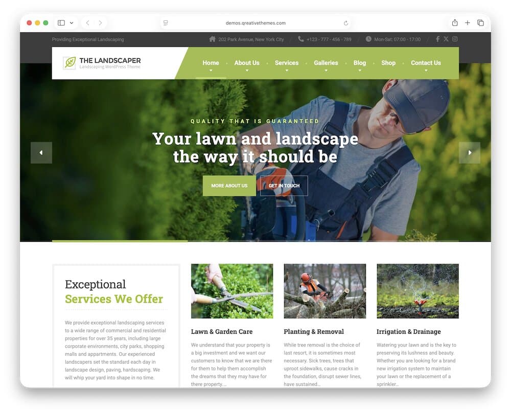 the landscaper stump grinding wordpress theme