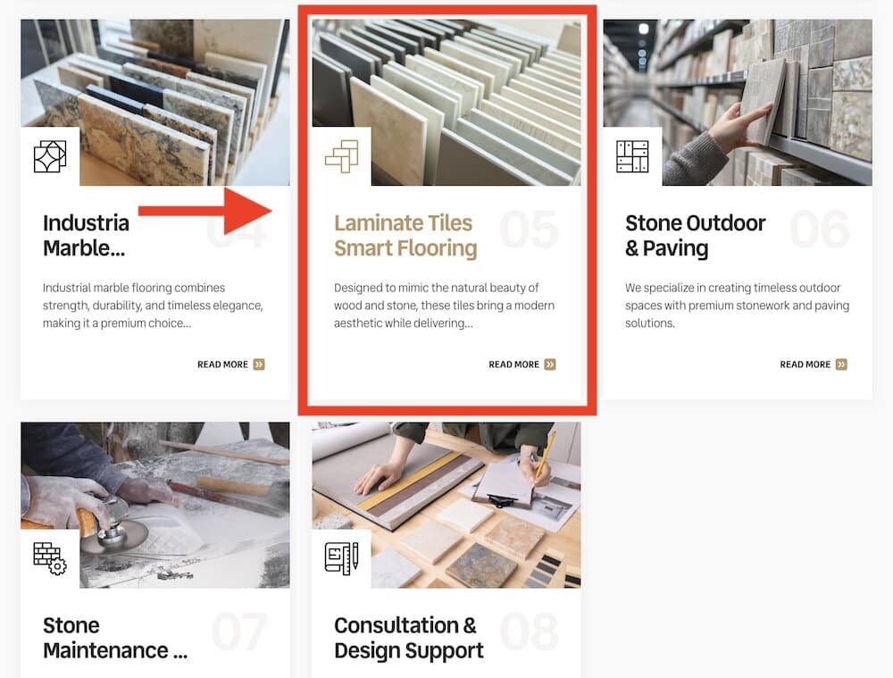 tile service pages