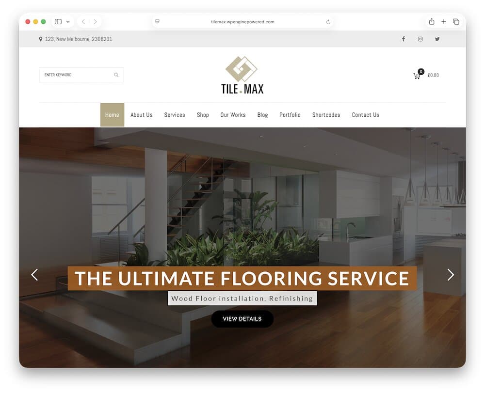 tilemax tile contractor wordpress theme