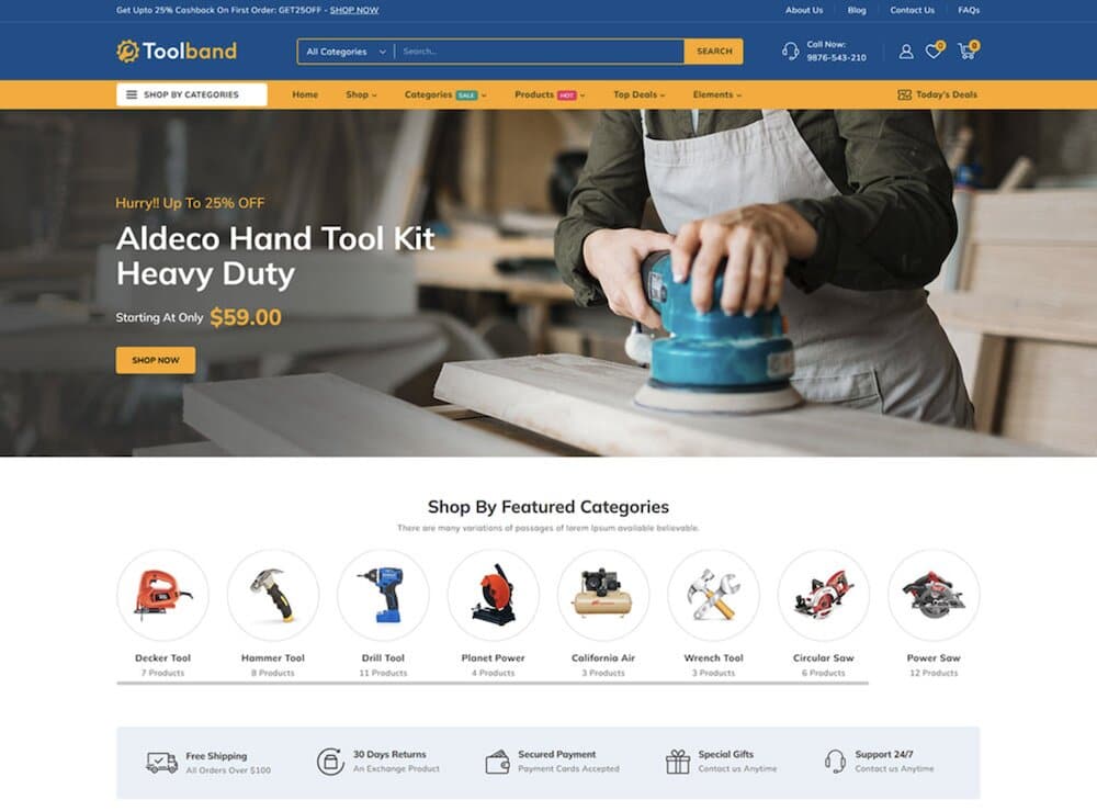 toolband hardware store wordpress theme