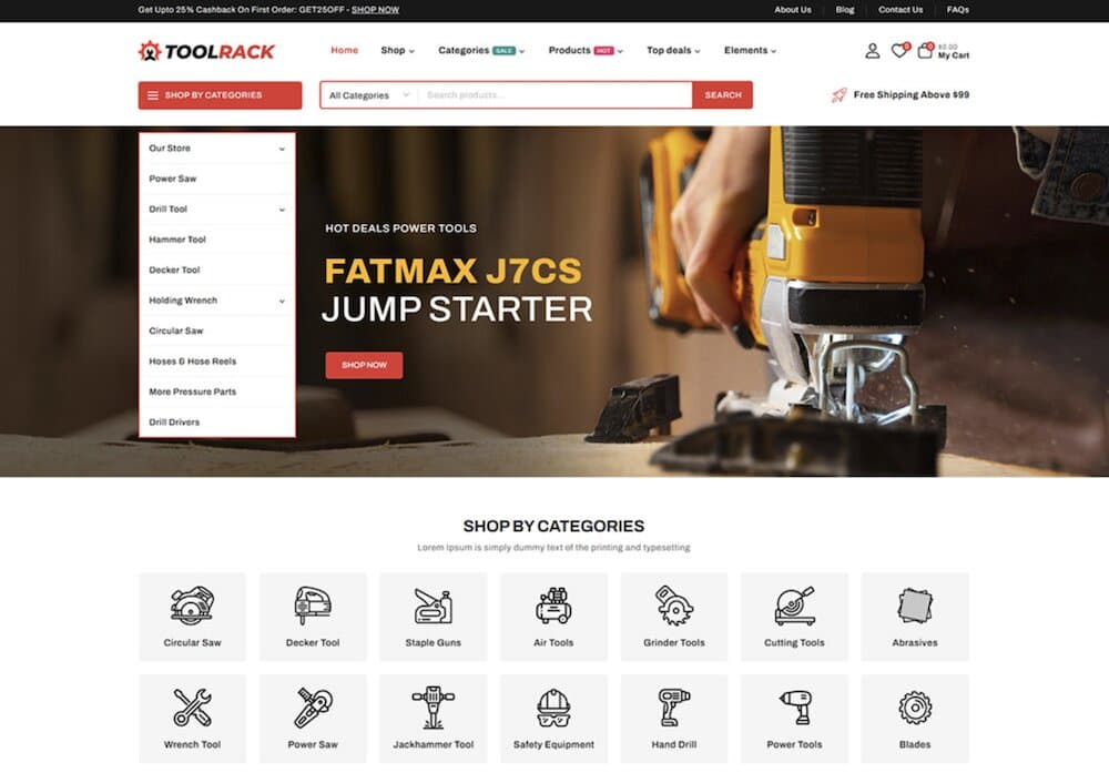 toolrack hardware store wordpress theme
