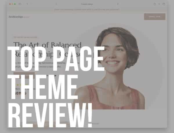 top page wordpress theme review