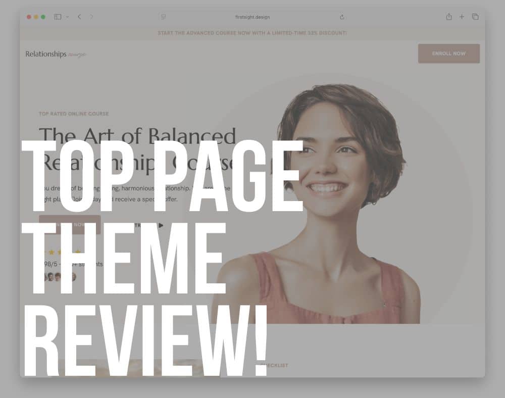 top page wordpress theme review