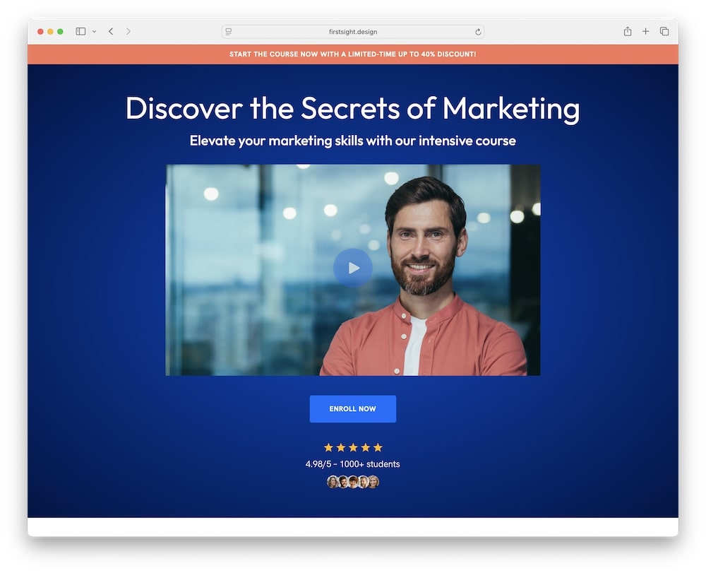 top page wordpress theme for online course landing pages