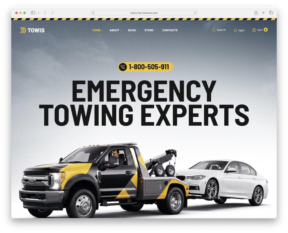 towis car towing wordpress theme