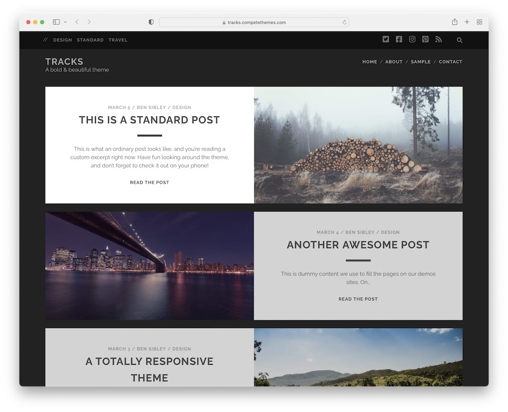 Tracks Free Wordpress Theme 