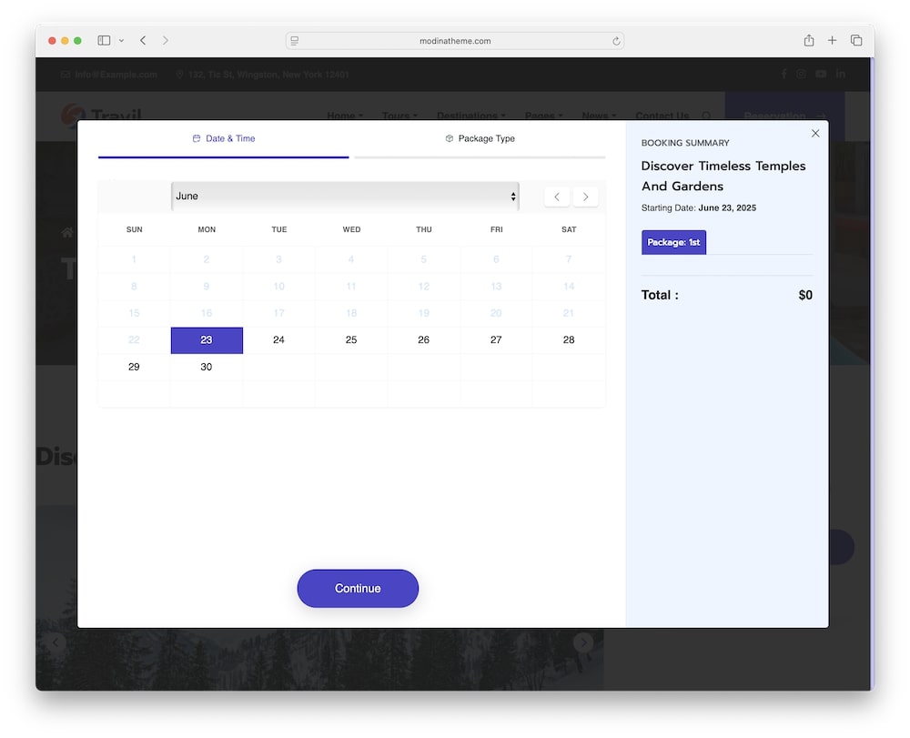 travil wordpress theme integrated booking