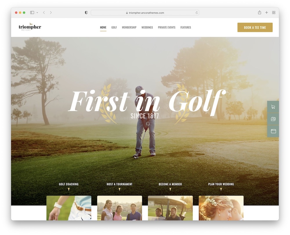 triompher wordpress golf club theme