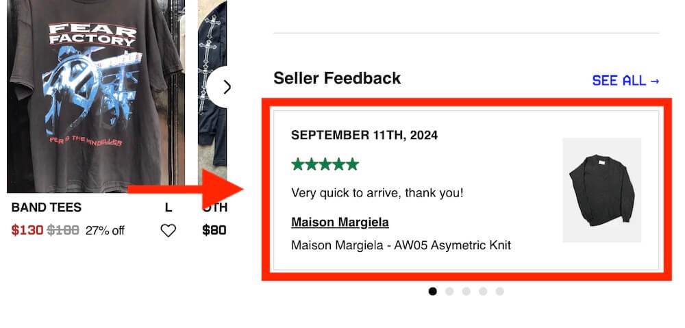 trust elements on a wordpress thrift store theme