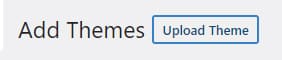 upload theme button in wp admin